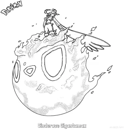 Free printable Cinderace Gigantamax Coloring Page - Free Printable Pokemon Coloring Sheets coloring page
